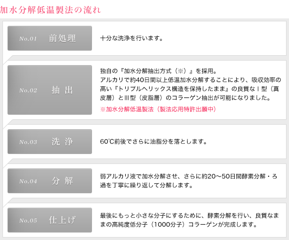 加水分解低温製法の流れ